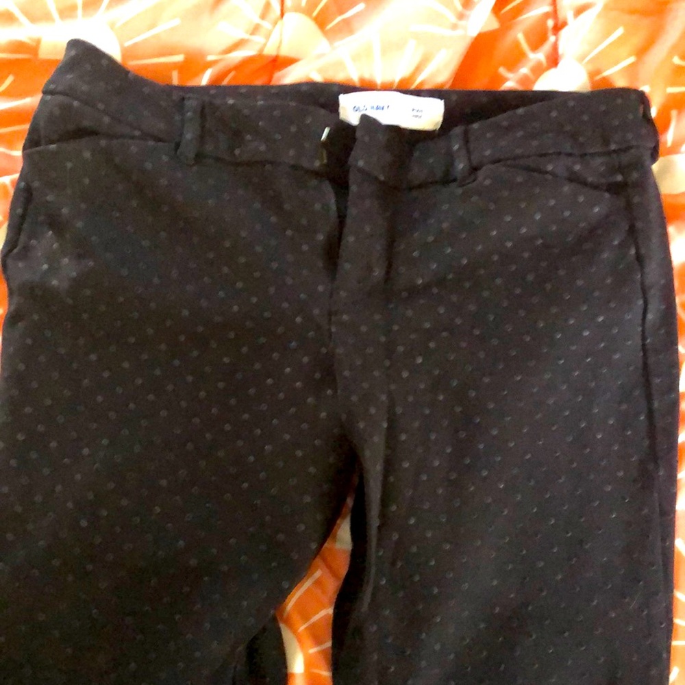 Black polka dot pixie cut pants